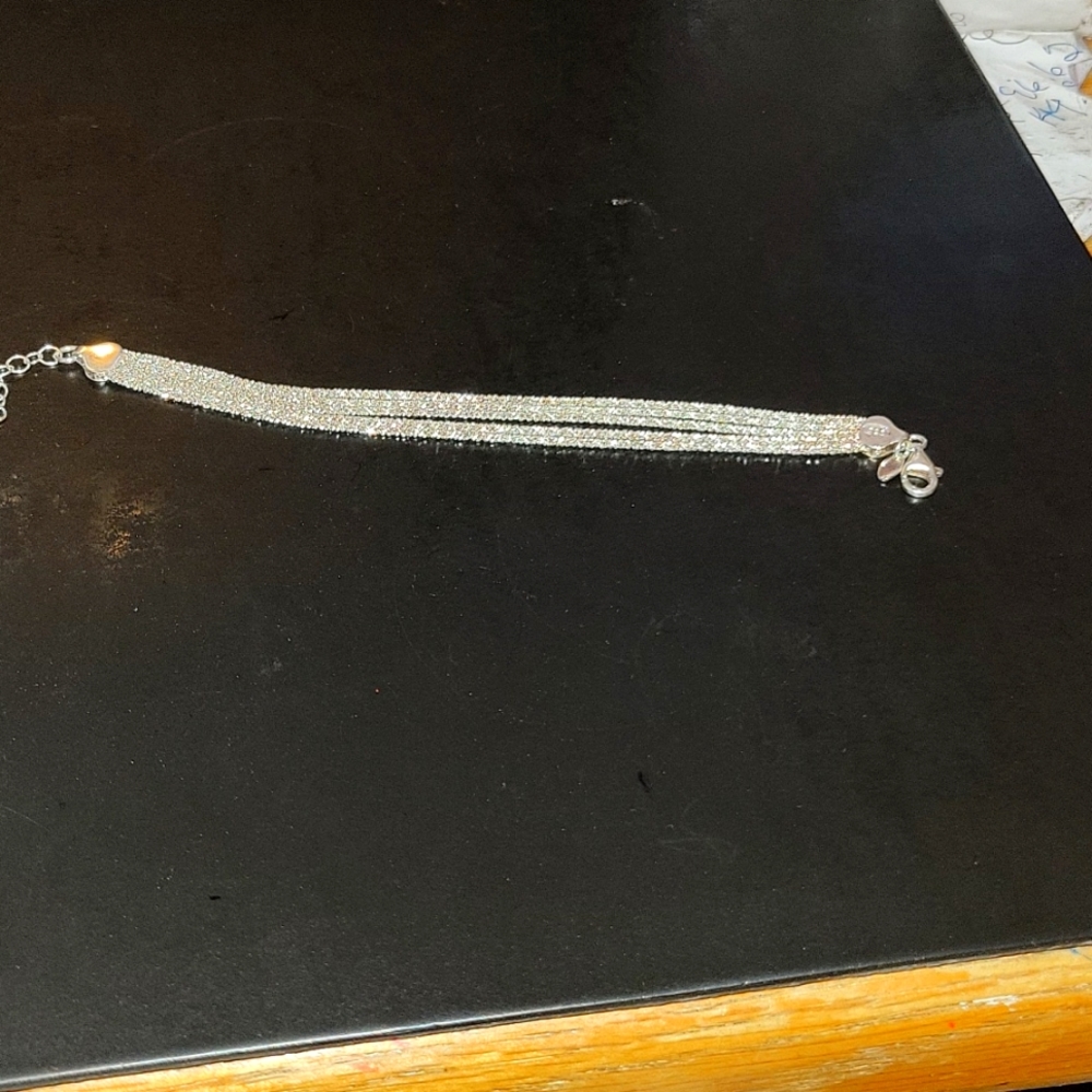 Beautiful 5 tier silver sterling bracelet